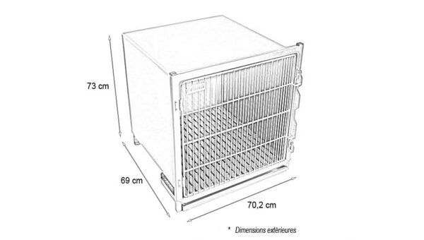 Cage en acier inoxydable – Format B – avec porte grille inox