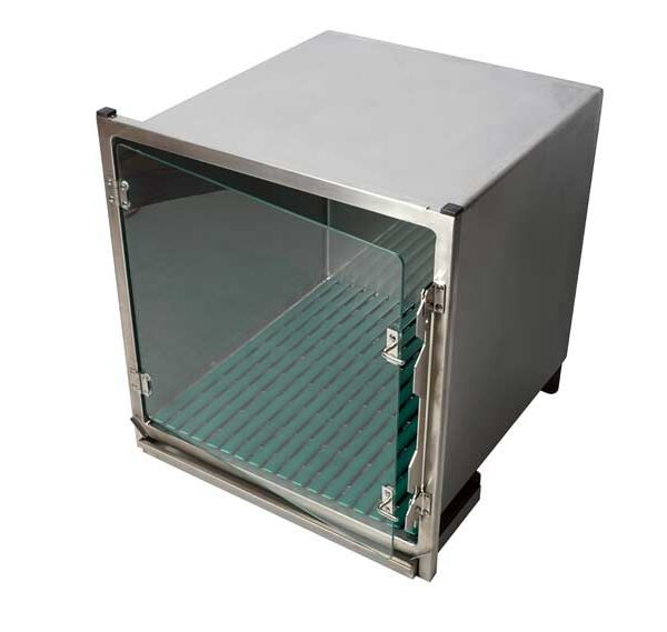 Cage en acier inoxydable – Format B – avec porte en verre