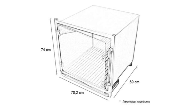 Cage en acier inoxydable – Format B – avec porte en verre