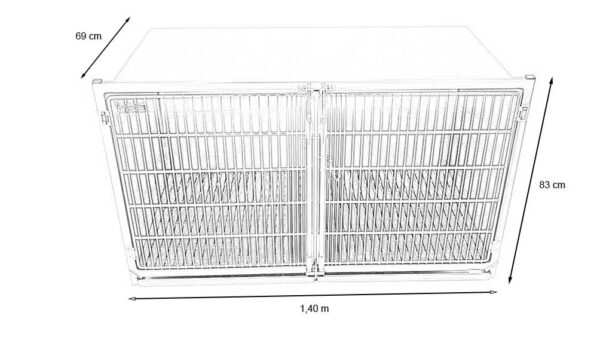 Cage Inox C Porte Grille Inox L1405 H830 P690 Sans Separation