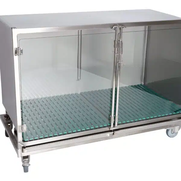 Cage en acier inoxydable – Format C – avec porte en verre