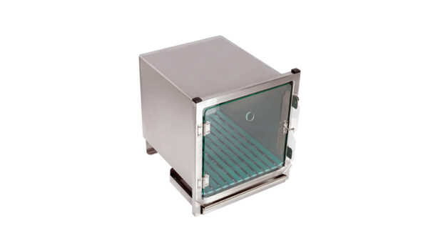 VETINOX - Cage en acier inoxydable – Format A – avec porte en verre et trou oxygène