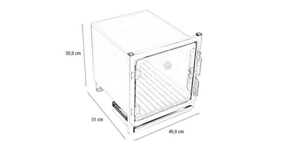 Cage en acier inoxydable – Format A – avec porte en verre et trou oxygène