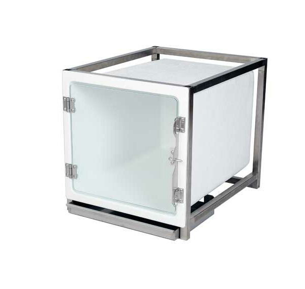 Jaula de poliéster – Formato A – con puerta de cristal y agujero de oxígeno