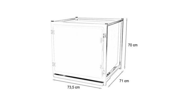 Cage polyester – Format B – avec porte en verre
