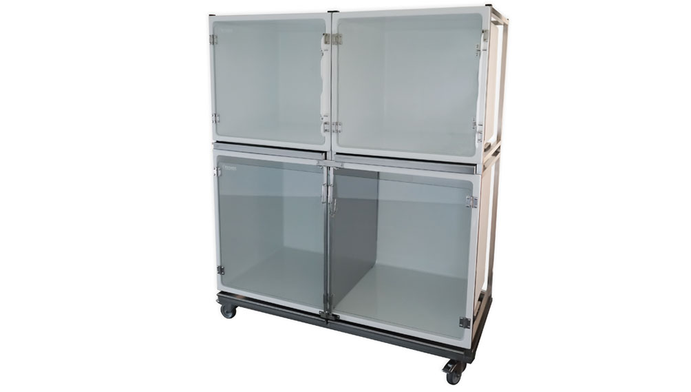 Vetinox_CP003005_Ensemble3CagesPolyester1C_2BPorteEnVerre_Separation_ChassisRoulettes