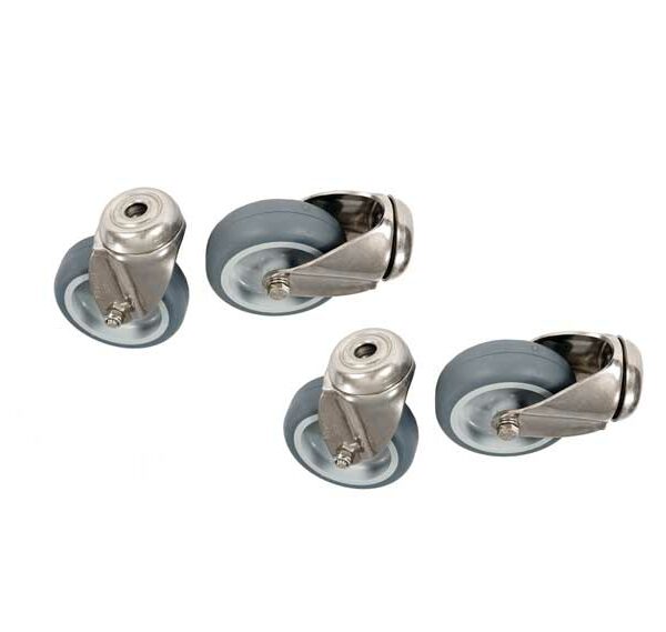 Jeu de 4 roulettes inox pour table chirurgie