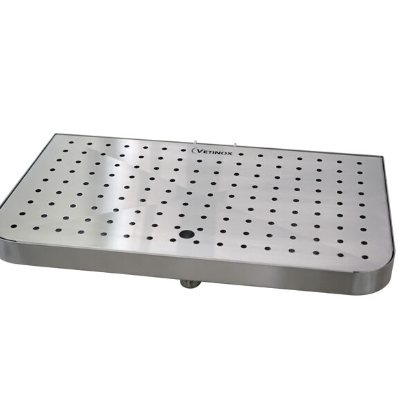 Plateau de dentisterie en inox avec évacuation pour table de chirurgie plateau en V