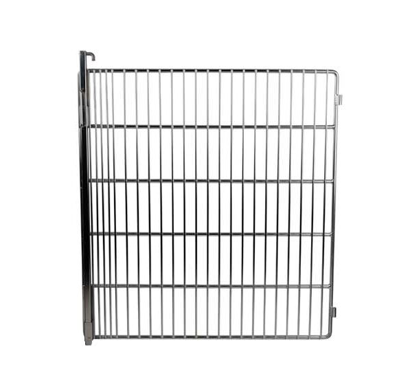 Porte grille inox 650×706 mm coté droit pour cage C inox (avec barre de fermeture)