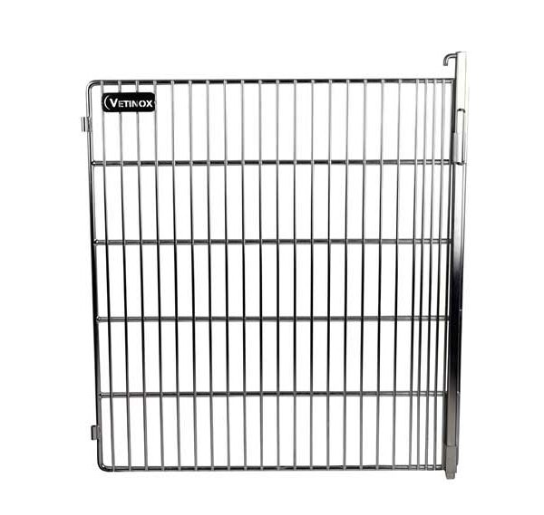 Porte grille inox 650×706 mm côté gauche pour cage C inox (avec barre de fermeture)