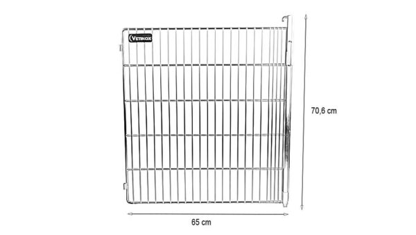 Porte Grille Inox coté Droit pour cage C Inox