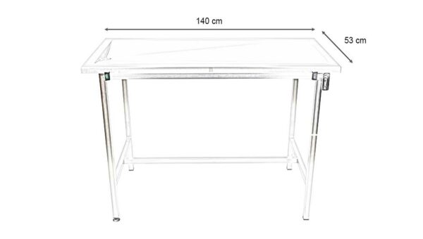 Table chirurgie plateau 1 évacuation en V sur 4 pieds