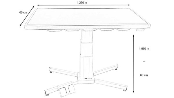 Table chirurgie plateau Tapis et cadre, colonne centrale électrique