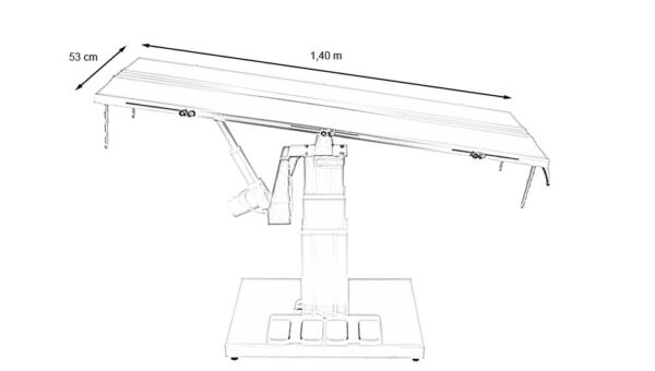 Table chirurgie ELITE plateau en V colonne centrale électrique (Proclive - déclive électrique)