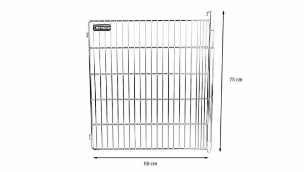 Porte Grille Inox coté Gauche pour cage C Polyester (avec barre de fermeture)