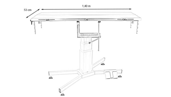 Table chirurgie pied X plateau en V colonne électrique (Proclive - déclive manuelle)