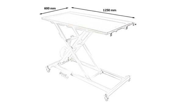 Table chirurgie électrique plateau 1 évacuation, 4 roues avec 4 freins – Image 2