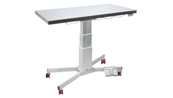 Table De Consutation Plateau PlatInox 4 Roues Colonne Electrique