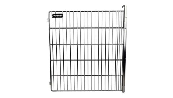 Porte Grille Inox coté Gauche pour cage E Inox (avec barre de fermeture)