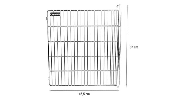 Porte Grille Inox coté Gauche pour cage E Inox (avec barre de fermeture)