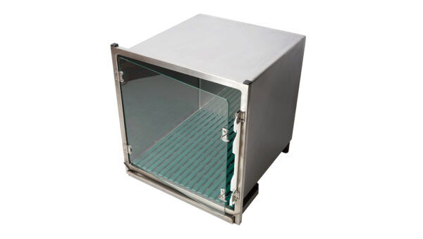 VETINOX - Cage en acier inoxydable – Format B+ – avec porte en verre