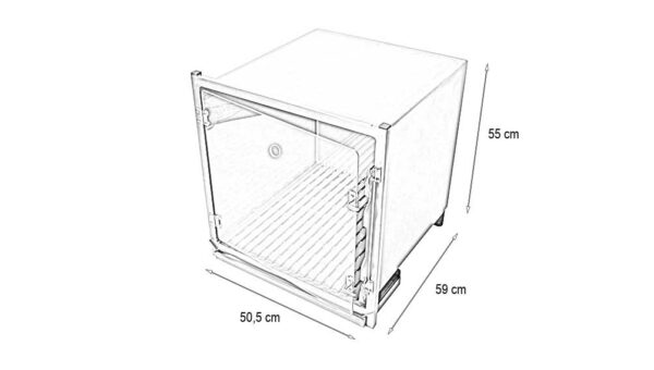 Cage en acier inoxydable – Format D – avec porte en verre et trou oxygène