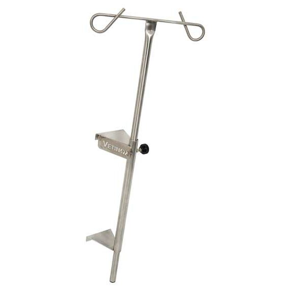 Support pour porte sérum et/ou pompe perfusion + Porte sérum EQ200009 pour cage porte en verre
