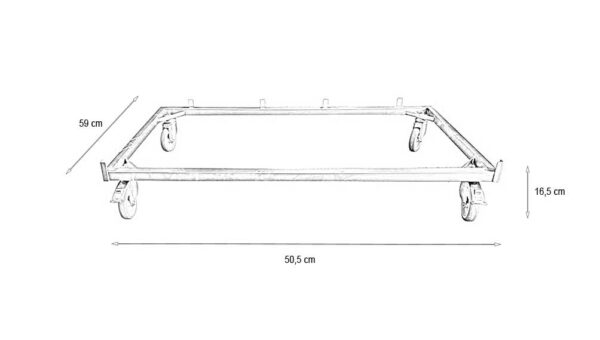 Châssis Inox 4 roulettes (2 à freins) pour Cage D Inox