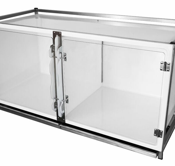 Cage polyester B Double avec porte en verre + séparation