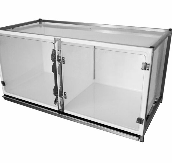 Cage polyester B Double avec porte en verre + séparation