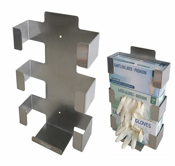Support mural inox pour boite de gants