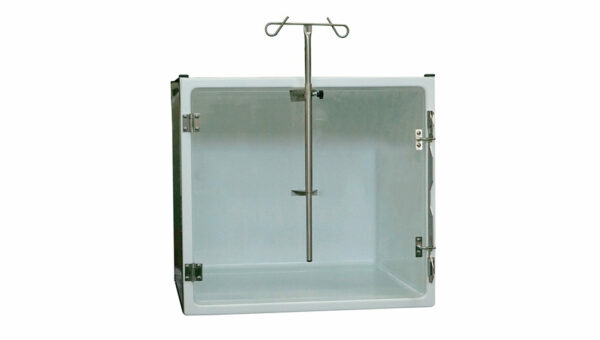 Porte sérum double, hauteur 600mm, pour porte de cage – Image 3
