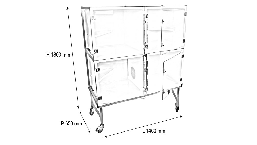 Ensemble 3 cages Hospitalisation POLYVET + châssis CONFORT - Imagen 3
