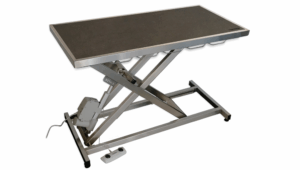 Table consultation électrique tapis et cadre gris foncé