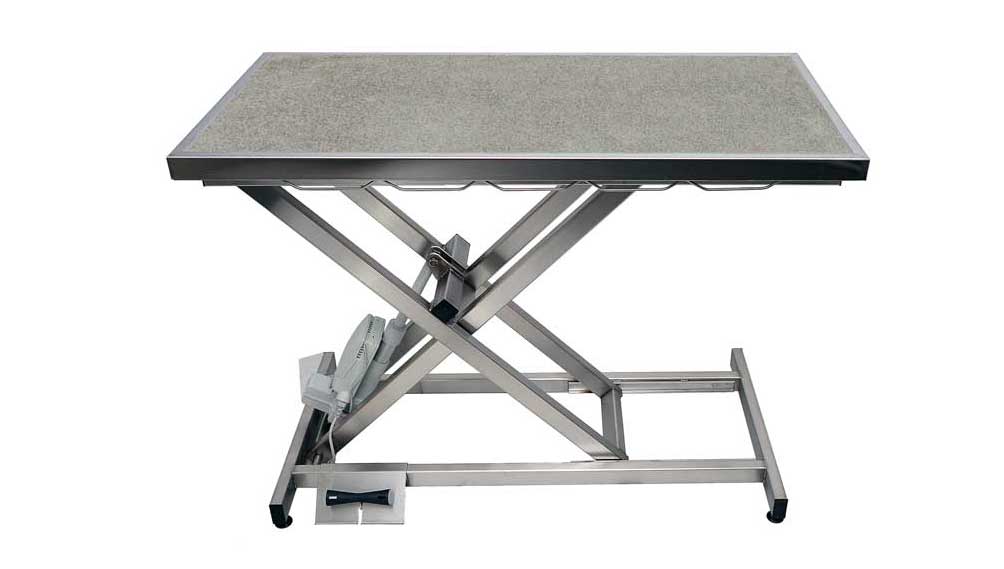 Table consultation électrique ELITE tapis et cadre - (Gris Chiné clair)
