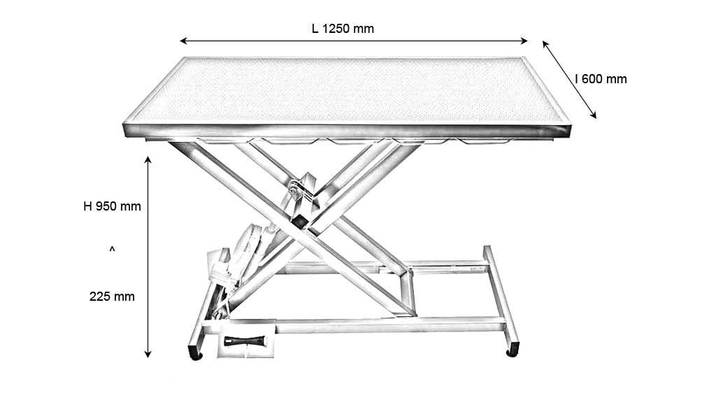 Table consultation électrique ELITE tapis et cadre