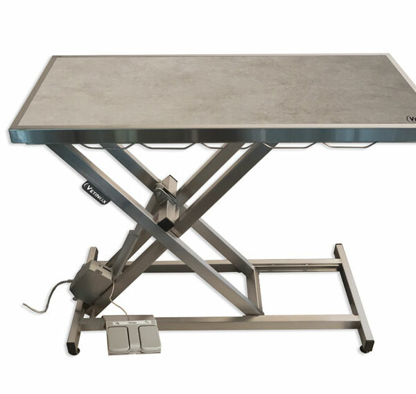 Table de consultation électrique ELITE tapis et cadre – Gris chiné clair