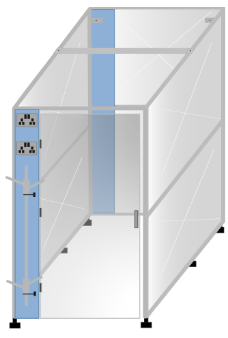 VETI-BOX SET of 2 vertical stainless-steel columns + infusion pump support + double I.V. holder