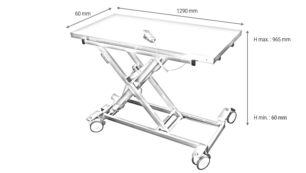 TA100420 - Table de consultation brancard ELITE disponible avec différentes options, et réalisable sur-mesure.