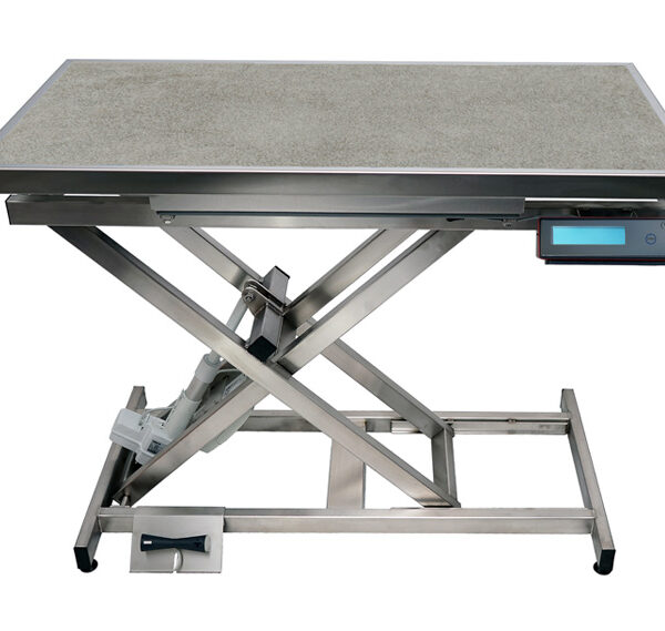 Table de consultation ELITE avec tapis et cadre et pesée automatique – Gris chiné clair