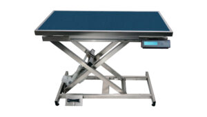 TA400110-UM_TableConsultation_electrique_ELITE_tapis_et_cadre_avec_pesee_uni_matt_navy