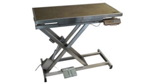VETINOX_TA400100_Table_consultation_electrique_ELITE_plateau_tapis_gris_fonce_avec_pesee