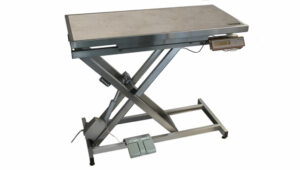VETINOX_TA400100_Table_consultation_electrique_ELITE_plateau_plat_INOX_avec_pesee_gris_clair