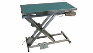 VETINOX_TA400100_Table_consultation_electrique_ELITE_plateau_plat_INOX_avec_pesee_turquoise