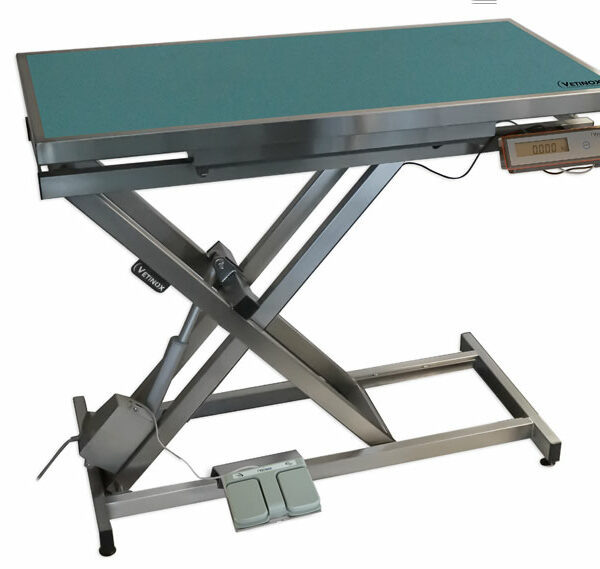 Table de consultation ELITE avec tapis et cadre et pesée automatique – Turquoise avec motif