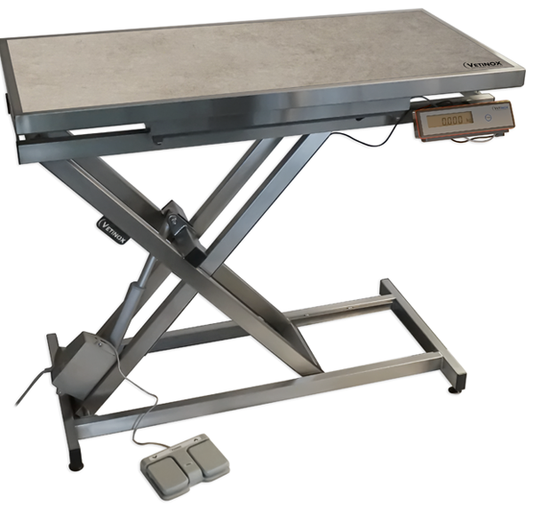 Table de consultation ELITE avec tapis et cadre et pesée automatique – Gris chiné clair