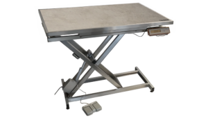 Table consultation électrique ELITE tapis et cadre avec pesée - Gris chiné clair