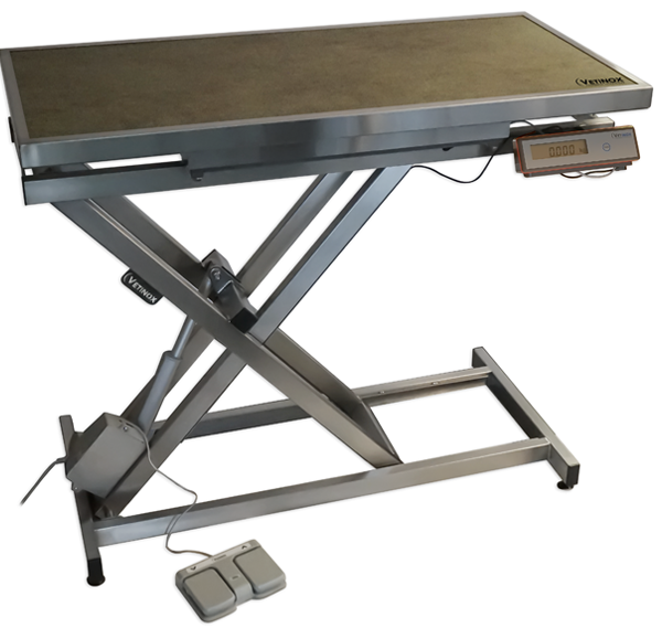 Table de consultation ELITE avec tapis et cadre et pesée automatique – Gris foncé