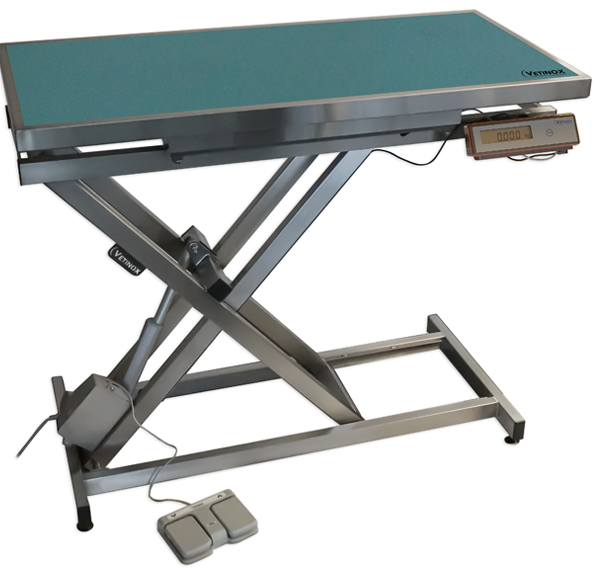 Table de consultation ELITE avec tapis et cadre et pesée automatique – Turquoise avec motif