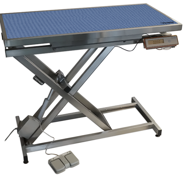 Table de consultation ELITE avec tapis et cadre et pesée automatique – Bleu